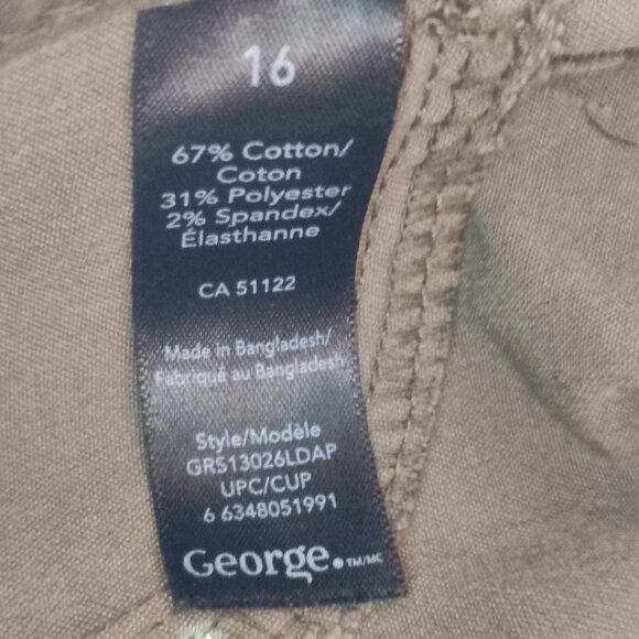 George capri pants women's size 16 camouflage pattern green and brown colour - Picture 6 of 13